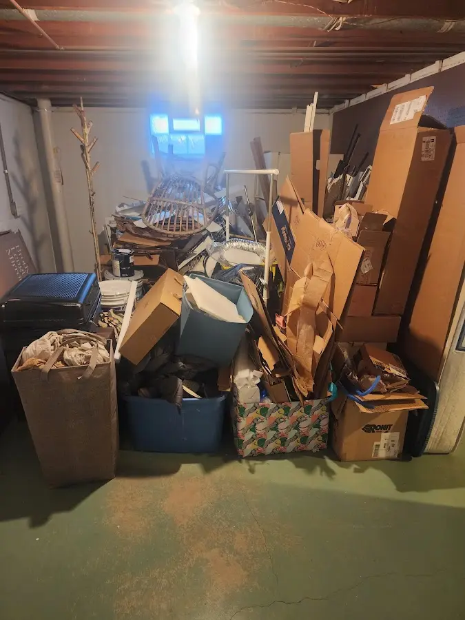 Roll-off dumpster container at job site for Yard Waste Dumpster Rental in Yorkshire